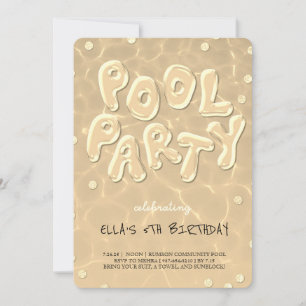 Splish Splash Anniversaire Bassin Pool Invitation