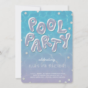 Splish Splash Anniversaire Bassin Pool Invitation