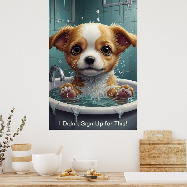 Splish Splash Cute Funny Posters avec citations (Cuisine)