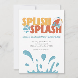 Splish Splash été Anniversaire Bash Invitations