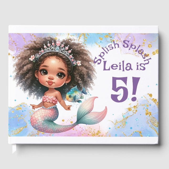 Splish Splash Mermaid Party Anniversaire Livre d'i (Recto)