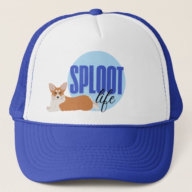 Splot Life Corgi Chien Funny Blue Casquette (Devant)