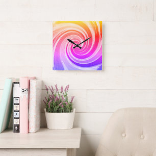 SPNP_10.75" Carré Acrylique Horloge murale