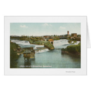 Spokane, WA - Vue de Middle Falls & River