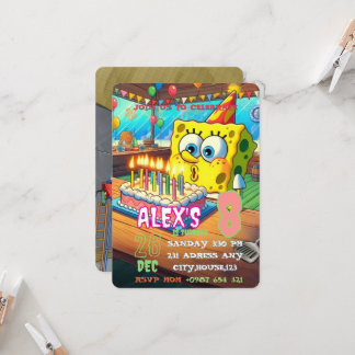 Sponge Birthday Invitation FOR KIDS
