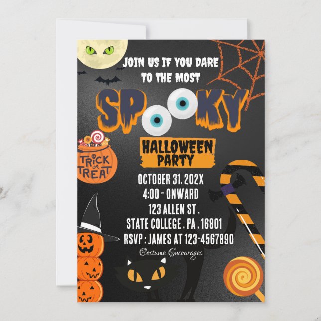 SPOOKIEST HALLOWEWEEN PARTY Invitation (Devant)