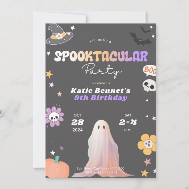 Spooktacular mignon Halloween Invitation de fête d (Devant)