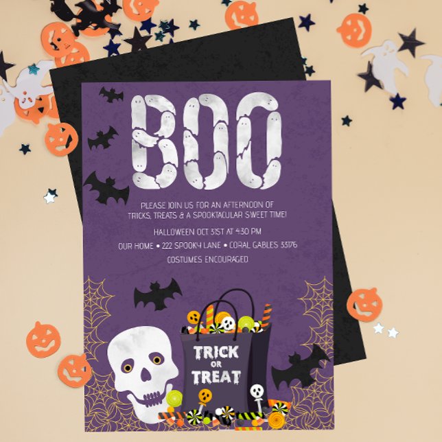 Spooktacular Trick ou Treat Kids Party Invitation (Spooktacular Kids Costume Halloween Party Invite)