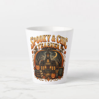 Spooky Chic Teacher Fall Schoolhouse Latte Mug