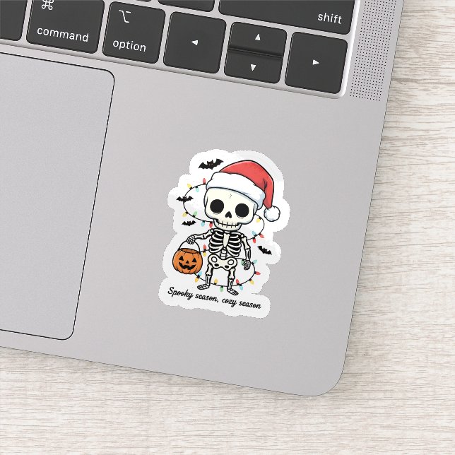 Spooky Christmas Skeleton Sticker – Funny Holiday  (Détail)