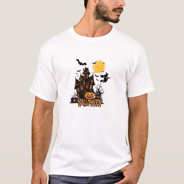 Spooky Haunted House T-Shirt (Devant)