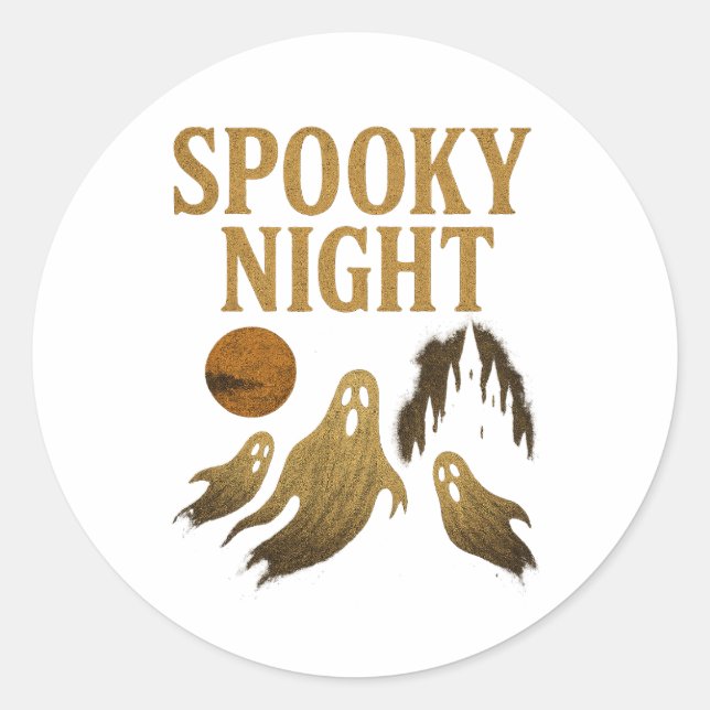 Spooky Night Sticker Halloween Gothic Design  (Devant)