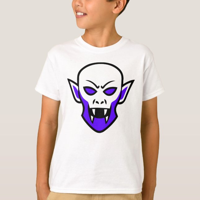 Spooky Vampire Face Graphic T-Shirt – Gothic Hallo (Devant)