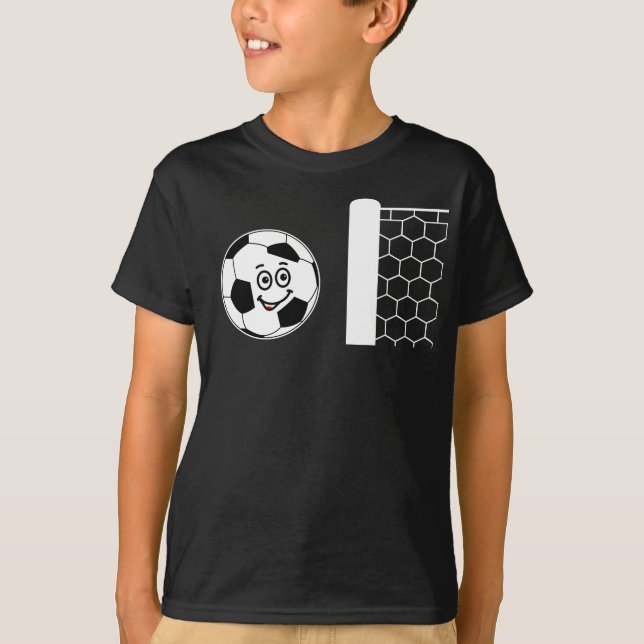 Sport balle de football avec but noir T-shirt (Devant)
