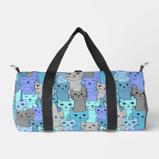 Sport Beaucoup de Blue Cats Design Duffing Sac (Recto)