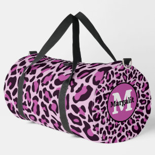 Sport Empreinte de léopard violet Monogramme Grand sac d