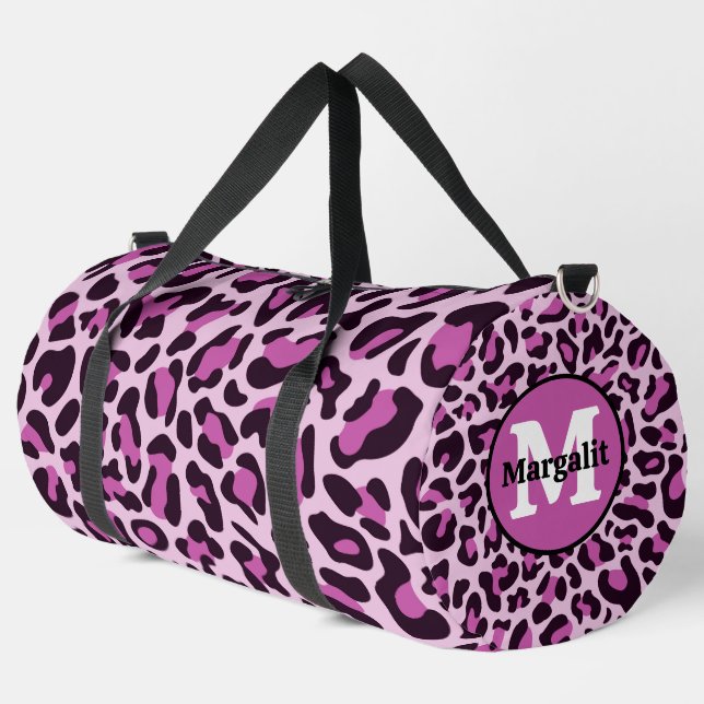 Sport Empreinte de léopard violet Monogramme Grand sac d (Coin gauche)