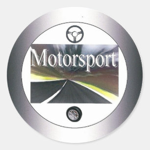 Sport mécanique - autocollant rond