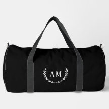 Monogramme de feuille personnalisé, sac fourre-tou