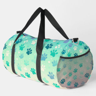 Sport Sac à imprimé de patte à dégradé bleu-vert