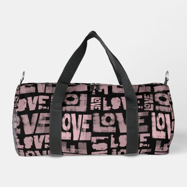 Sport Sac de gym rose et noir - Love Graffiti (Verso)