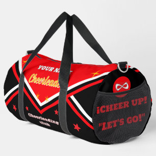 Sport sac de meneuse, personnaliser rouge, blanc & noir