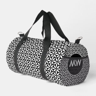 Sport Sac de voyage à monogramme noir et blanc chic