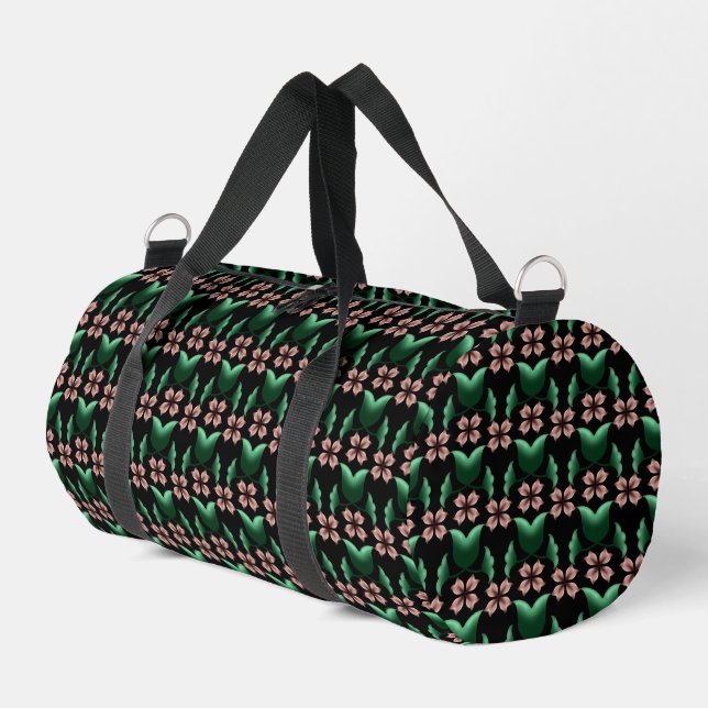 Sport Sac de voyage botanique Emerald & Blush (Coin gauche)