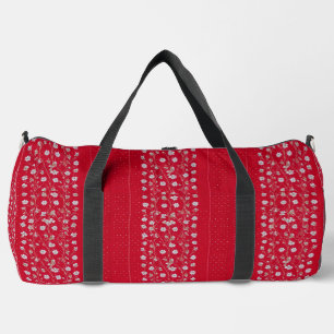 Sport Sac de voyage floral élégant en rouge et blanc