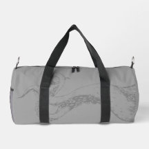 sac de voyage gris tentacules de pieuvre sur gris