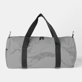 Sport sac de voyage gris tentacules de pieuvre sur gris