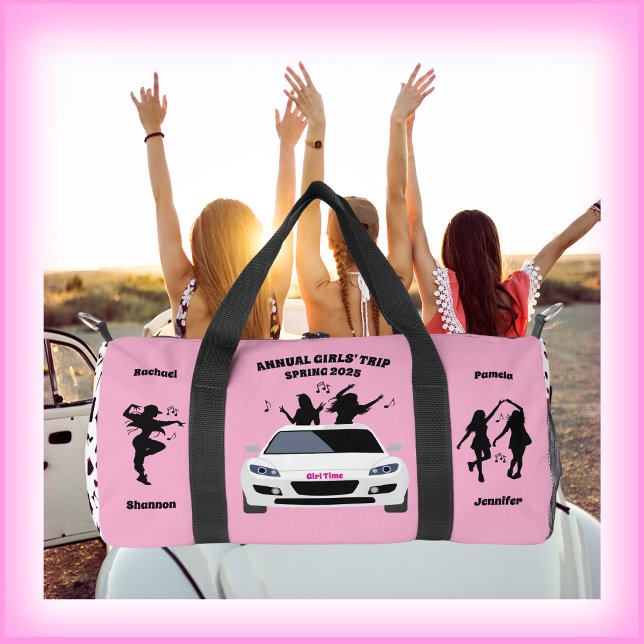 Sport Sac de voyage pour filles roses et noires (Girls Trip Getaway Duffel Bag Pink and Black)