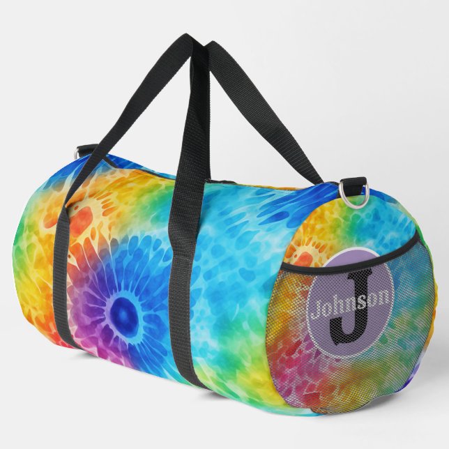 Sport Sac de voyage Tie Dye Blooming Rainbow (Coin droit)