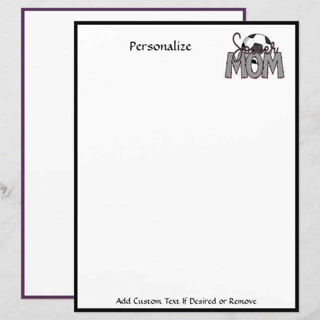 Sport tendance Soccer Maman personnalisée (Devant / Derrière)