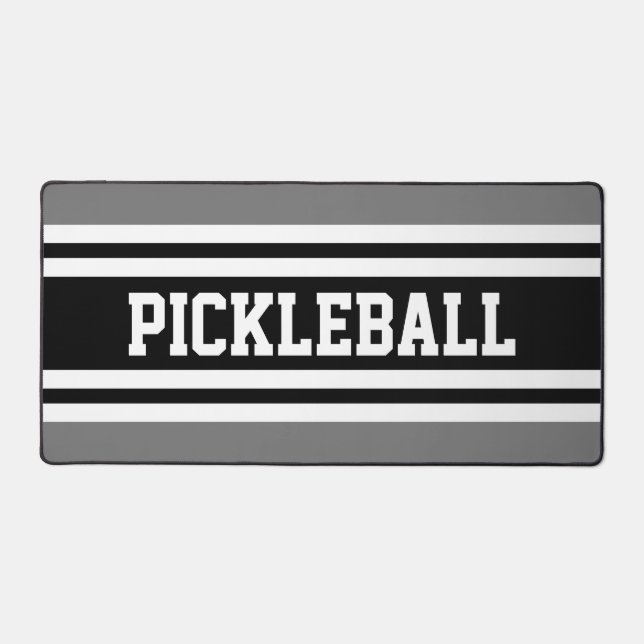 Sportif Gris Gris Noir PICKLEBALL Stripes Texte (Recto)