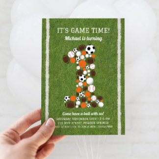 Sports 1er Anniversaire Fête Invitation