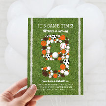 Sports 9e anniversaire Invitation de fête