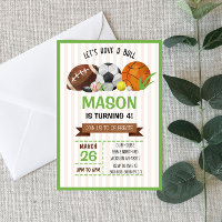 Sports à thème Anniversaire Invitation