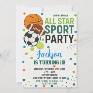 Sports All-Stars Invitation Anniversaire