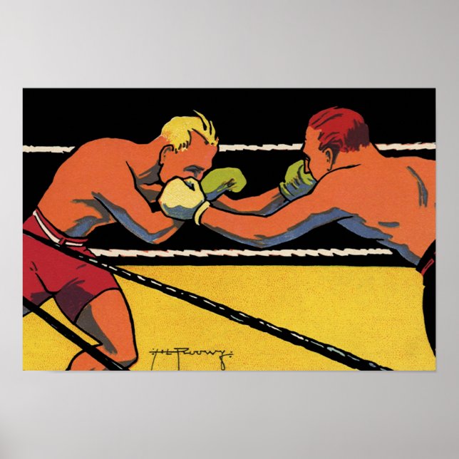 Sports Art Déco vintage Boxe, Boxers Punching (Devant)