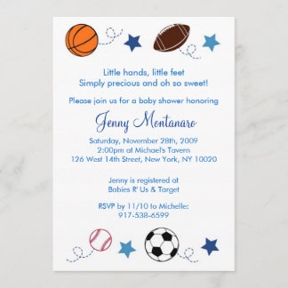 Sports Balls MVP All Star Baby shower Invitation