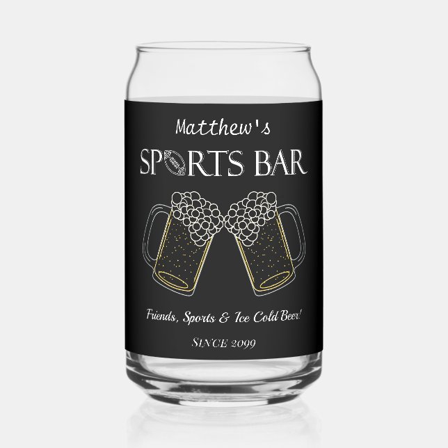 Sports Bar Verre Peut Bière Verre (Recto)