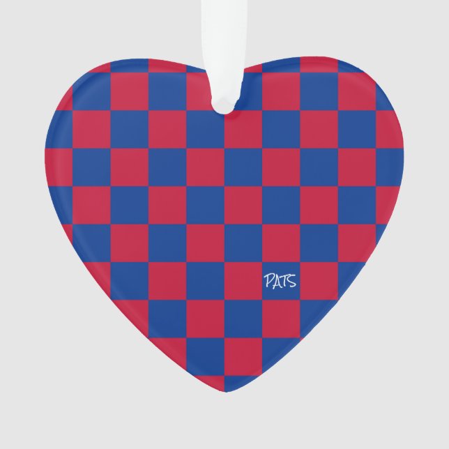 Sports Checkerboard INITIALS Red Blue Team Love (devant)