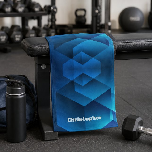 Sports de nom géométrique bleu moderne (Créateur téléchargé)