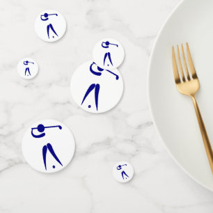 Sports Golf Player Blue Logo Table Confetti