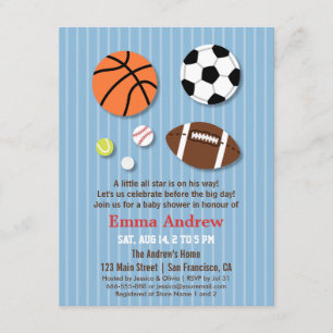 Sports - invitations orientées de baby shower