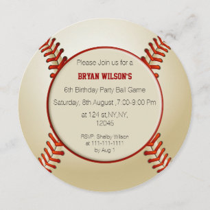 Sports Party Baseball thème Invitations personnali