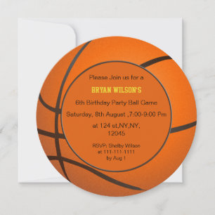 Sports Party Basketball thème Invitations personna