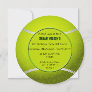 Sports Party Thème de tennis Invitations personnal