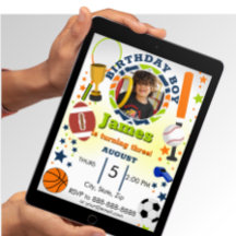 Sports Photo anniversaire Invitation